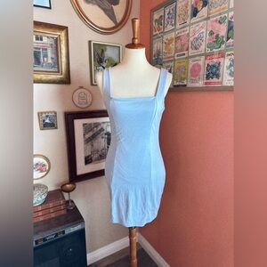 Rolla Costa LA Light Blue Square Neck Bodycon Mini Dress